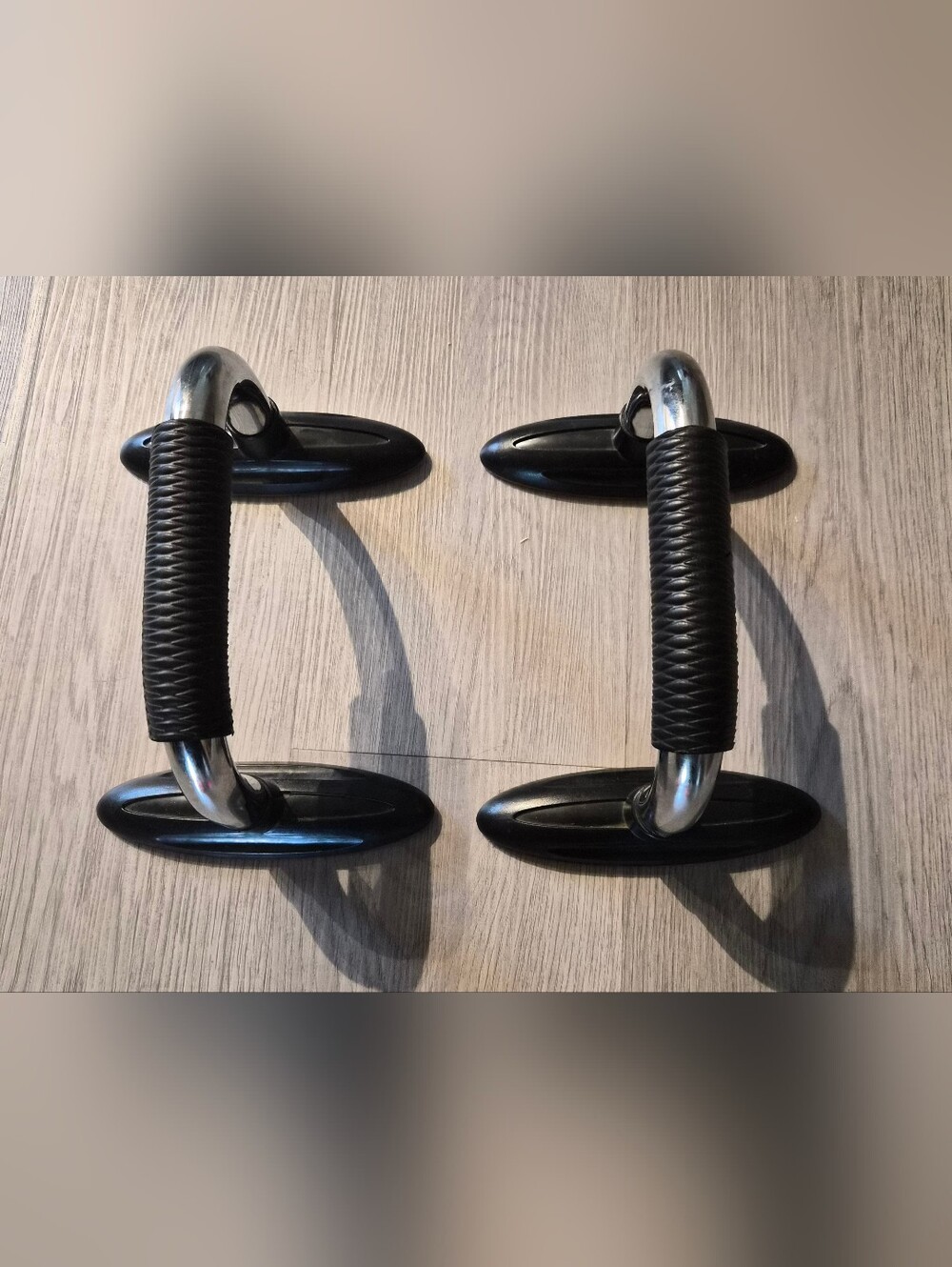Pair of Black & Silver Push-Up Bars